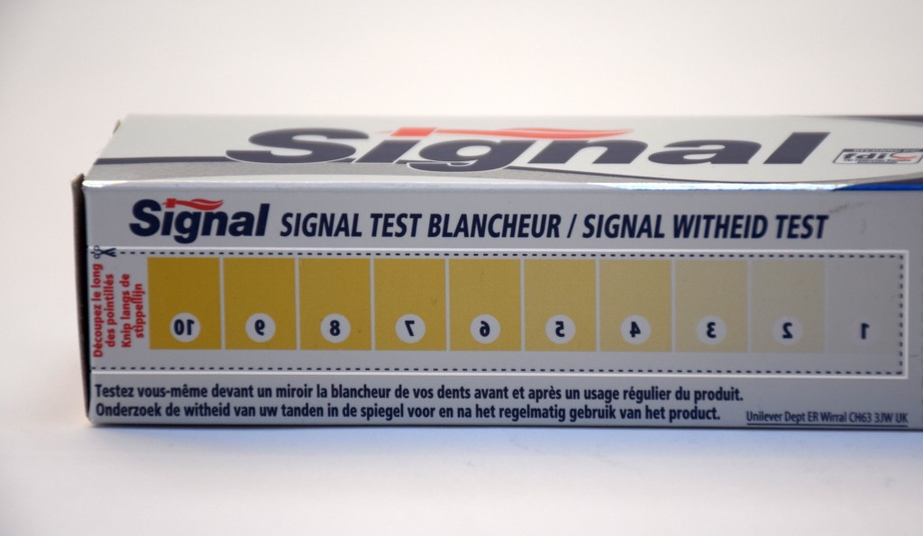 Dentifrice Signal Systeme Blancheur test blancheur