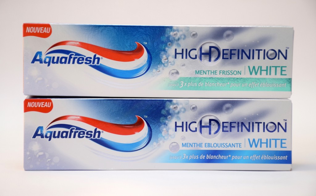 Gamme High Definition White Dentifrice Aquafresh carton